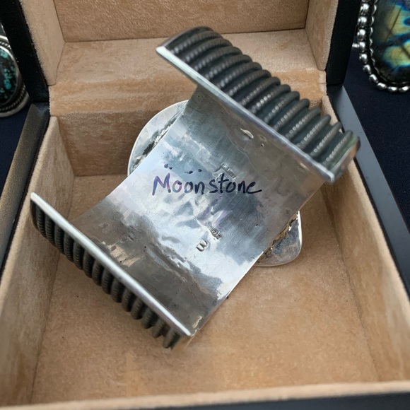 Native American Sterling moonstone bracelet 925 - Picture 2 of 7